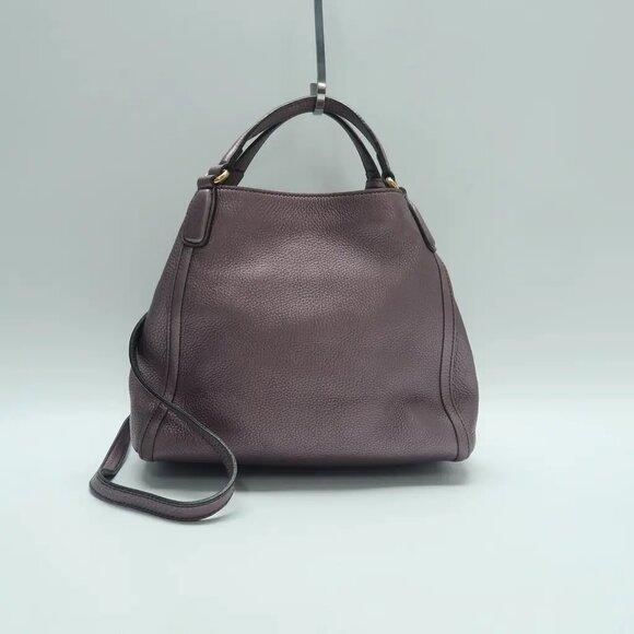 GUCCI Soho Purple Leather Satchel 818-041625 - Picture 2 of 12